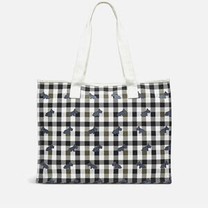 Radley London Canvas Tote Bag Medium Westie Dog Plaid